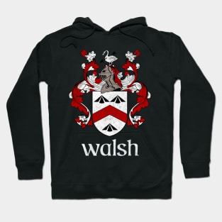 Walsh Family aName / Faded Style Family Crest Coat Of Arms Design Hoodie